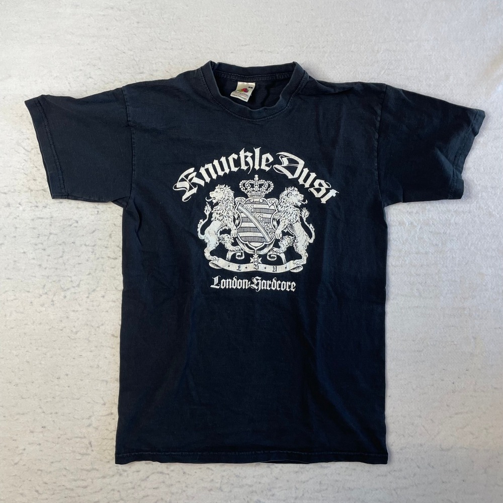 Fruit of the Loom Knuckledust T Shirt S Black London Hardcore Band Graphic Tee
